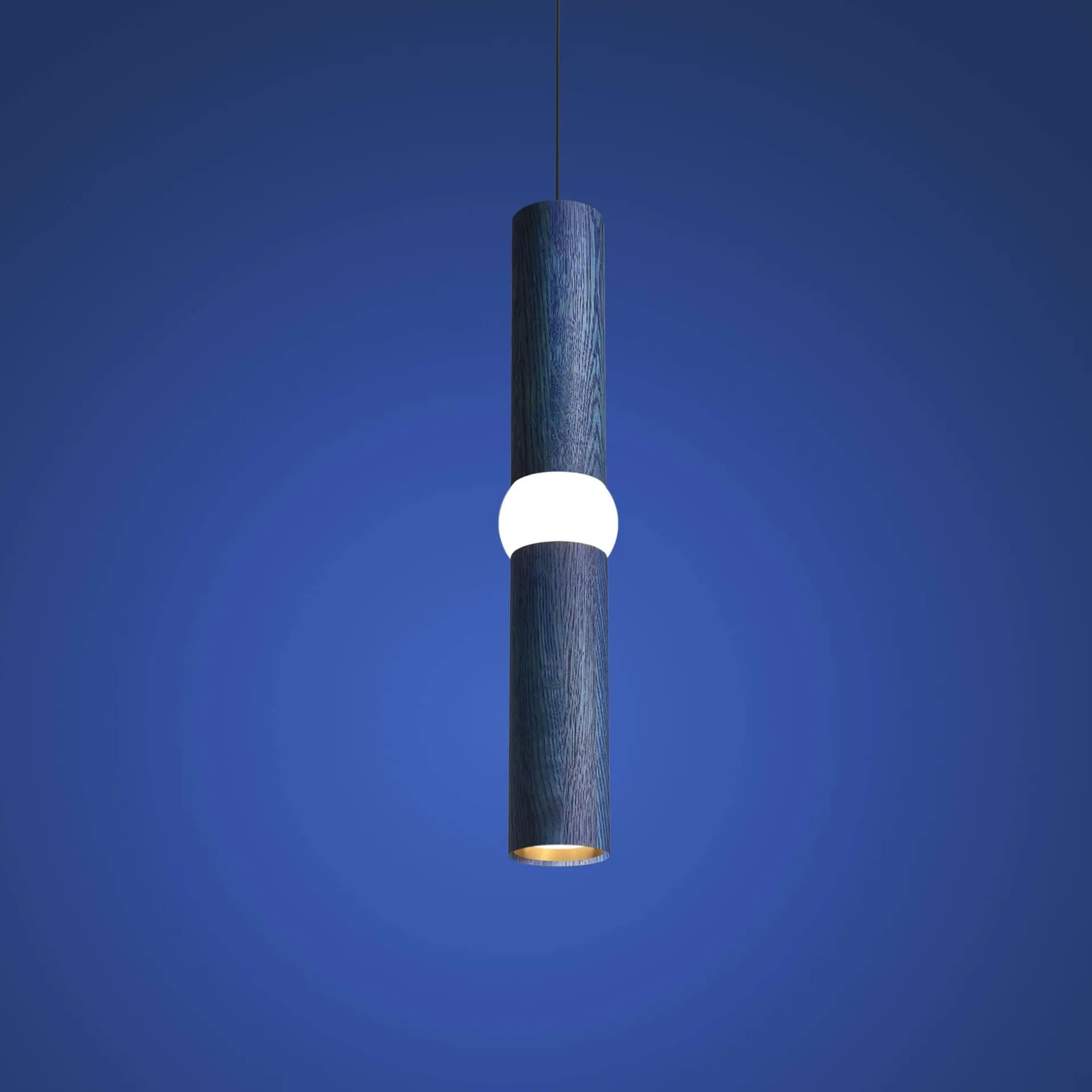 Lightbone pendel, Medium 53,8 cm, blå eik Oblure