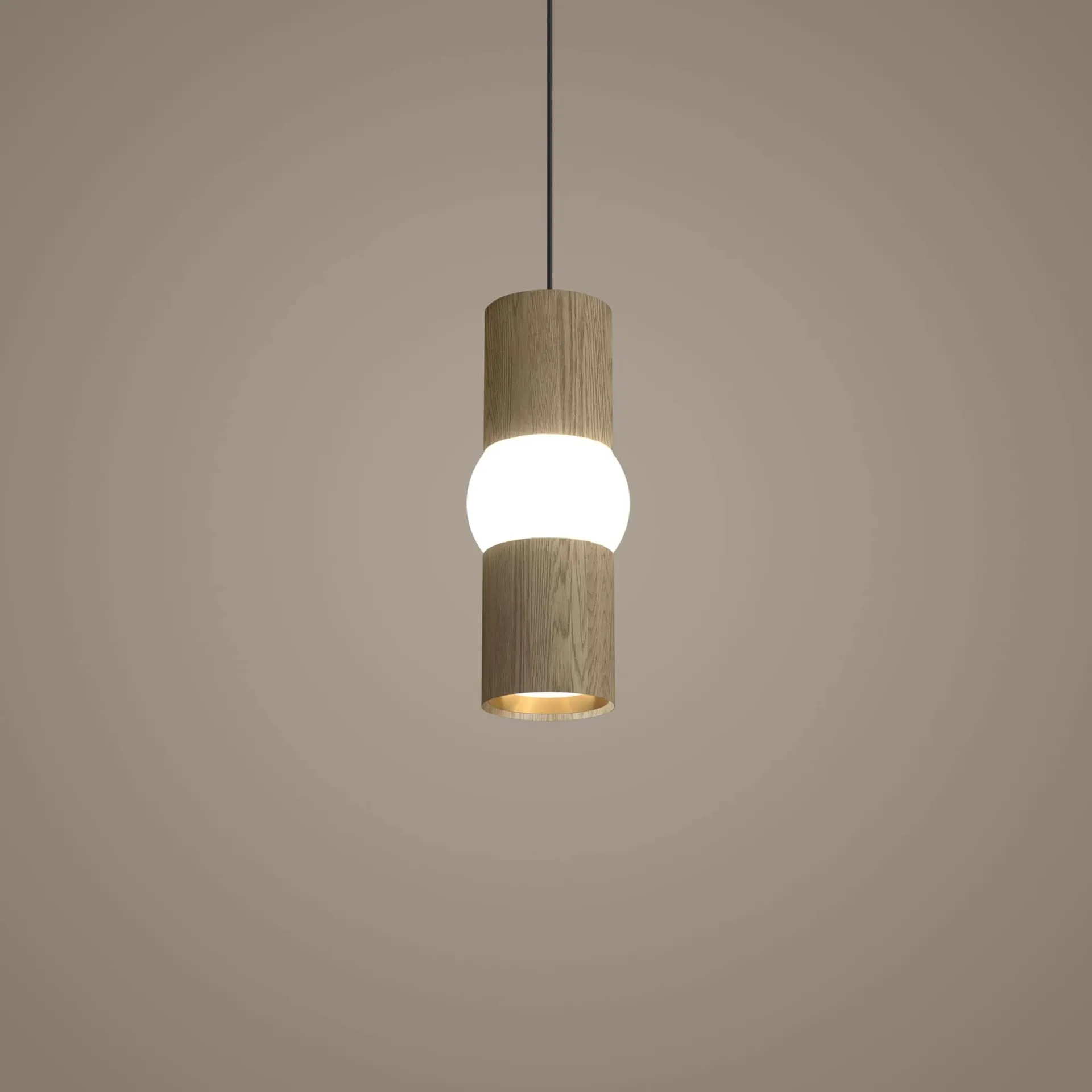 Lightbone pendel, Small 24 cm, naturlig eik Oblure