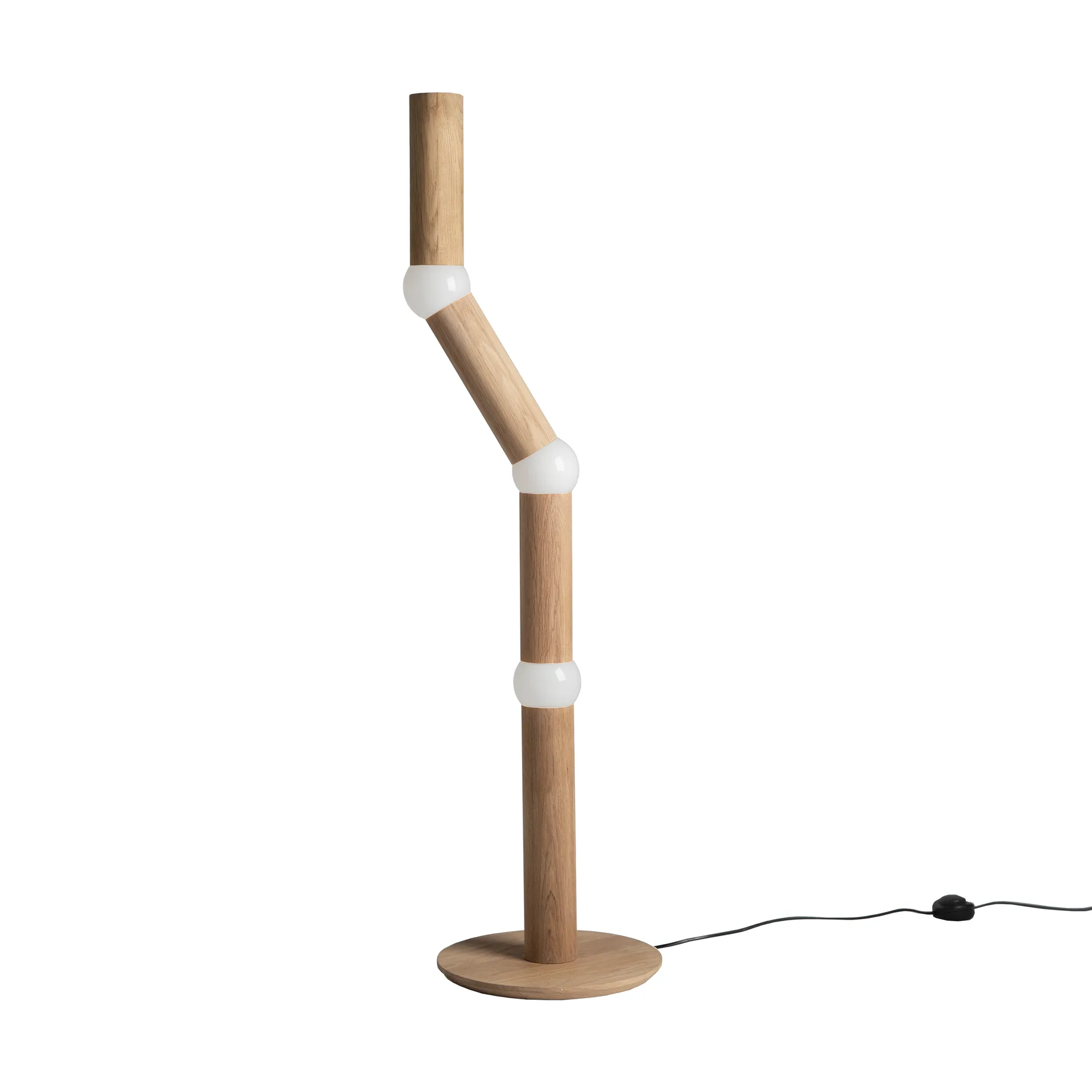 Lightbone stålampe 124,3 cm, Natural oak Oblure