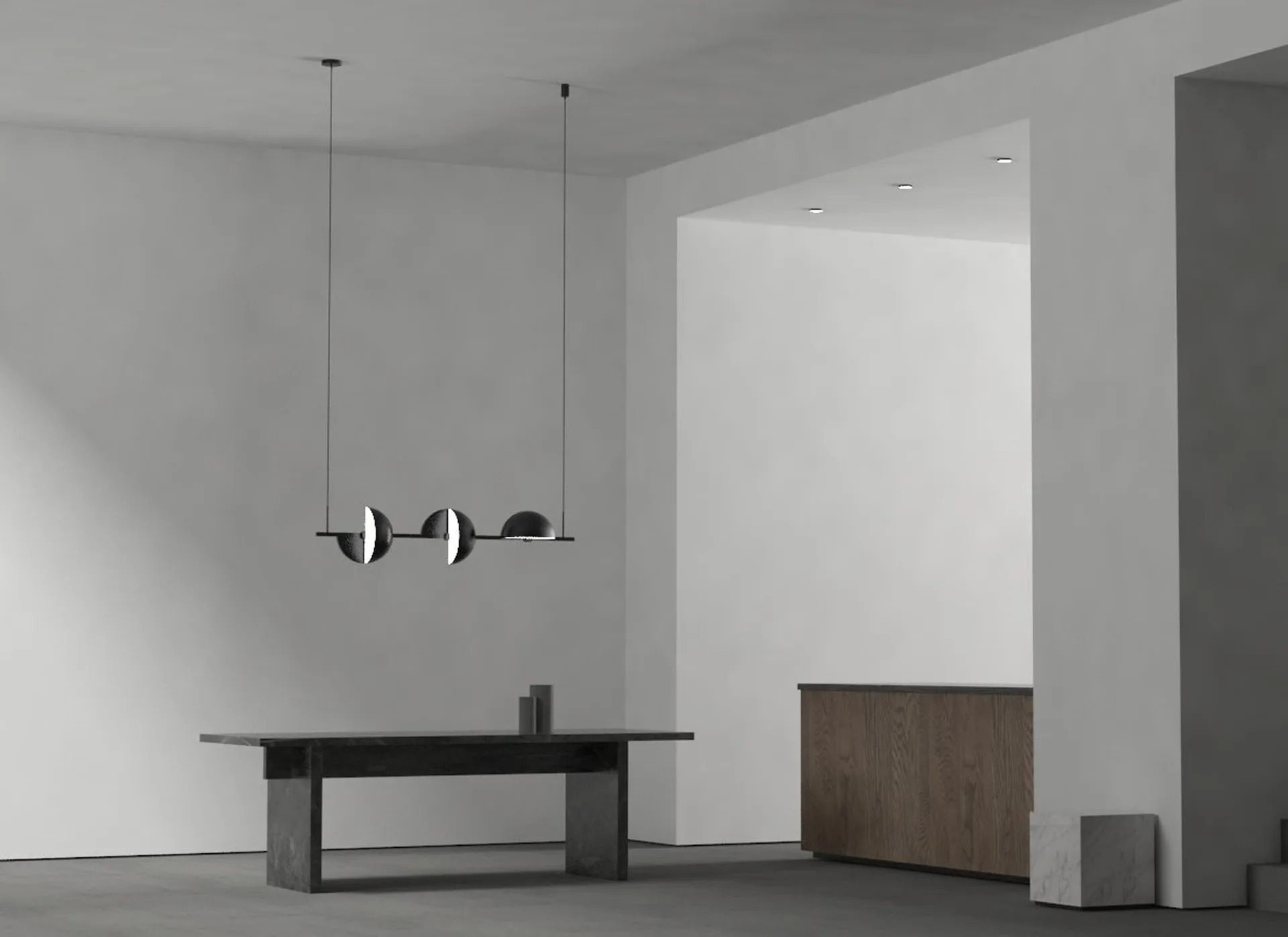 Trapeze triplette takpendel 140 cm, Black Oblure