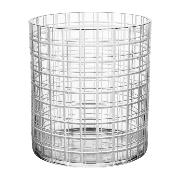 Cut in number vase 20 cm - Rutemønster - Orrefors