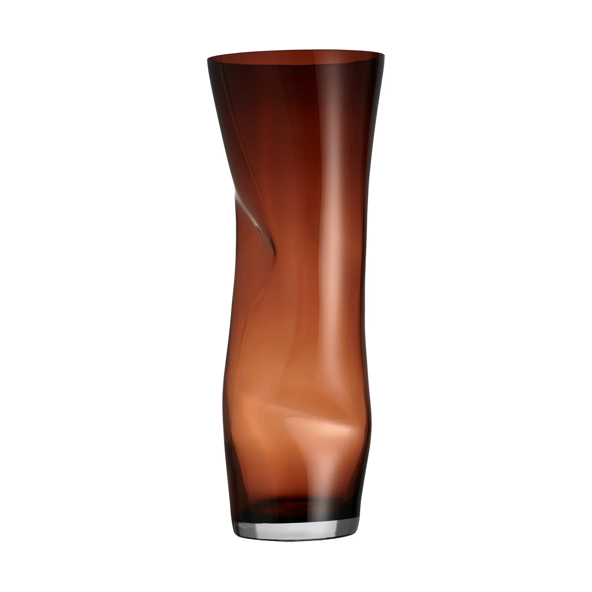 Squeeze vase, Sunset brown Orrefors