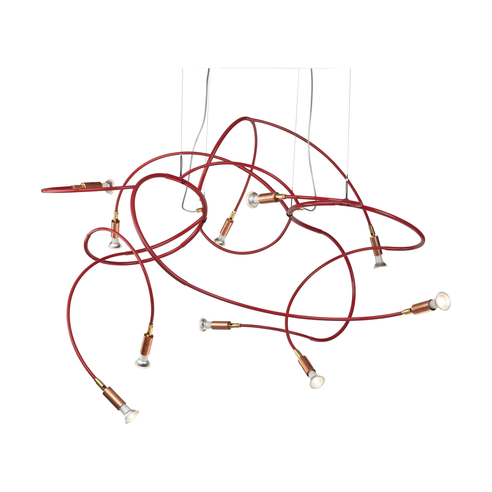 Andromeda taklampe 108 cm, Rødt stål Örsjö Belysning