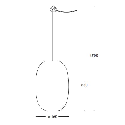 Pebble taklampe avlang, varmgrå-glass Örsjö Belysning