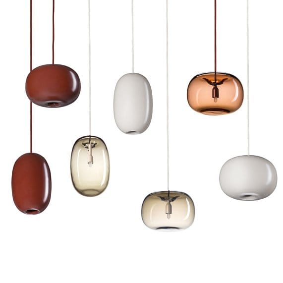Pebble taklampe rund, okseblod-glass Örsjö Belysning