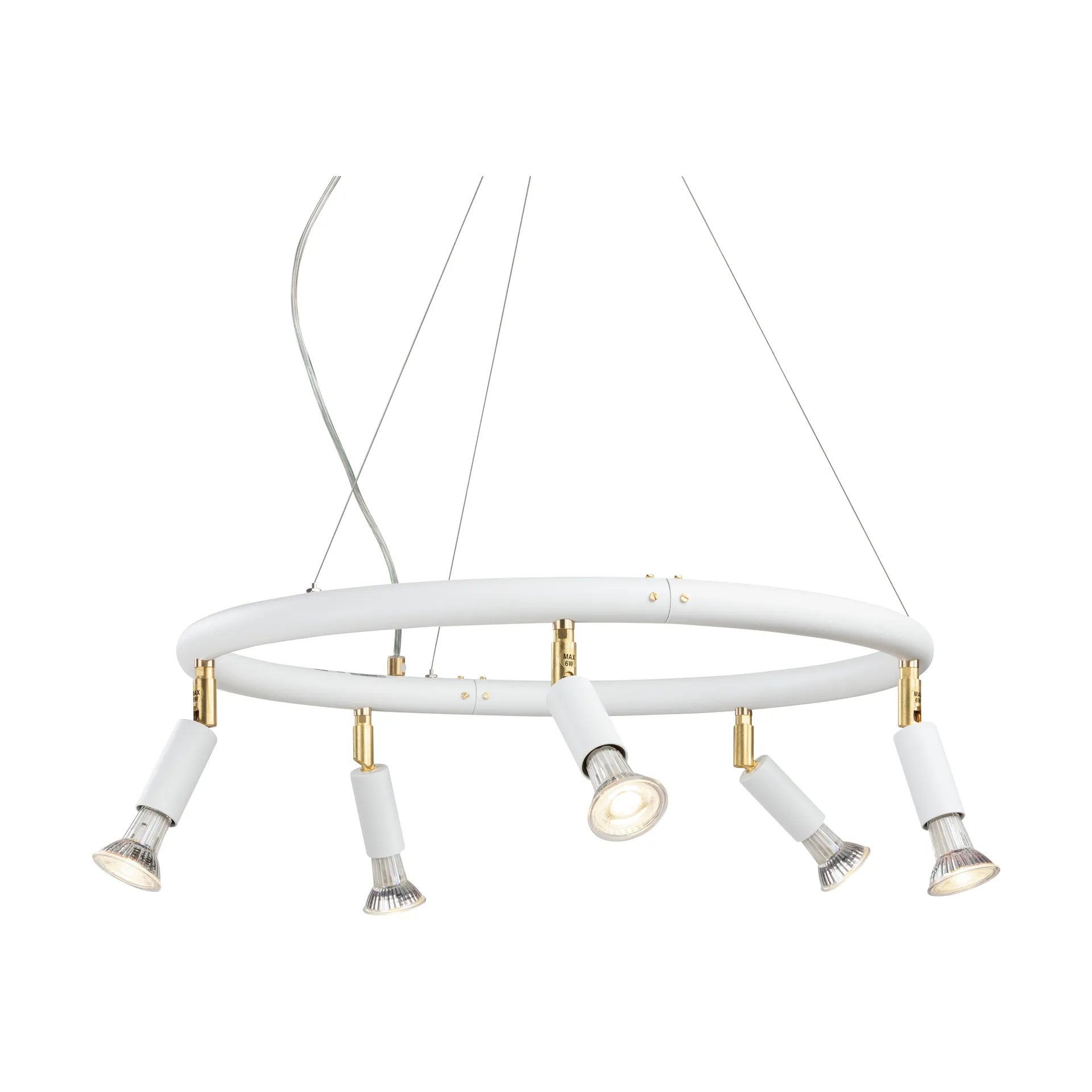 Star rund 5 takspotlight Ø60 cm, Hvitt stål Örsjö Belysning