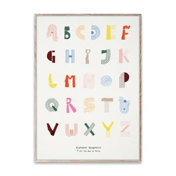 Alphabet Spaghetti ENG Multi-colour plakat - 50 x 70 cm - Paper Collective