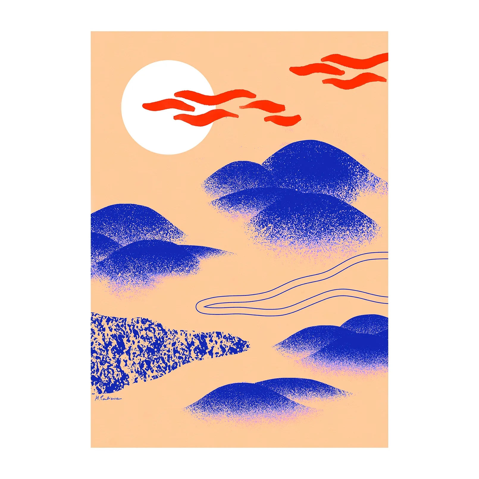Japanese Hills plakat, 30 x 40 cm Paper Collective