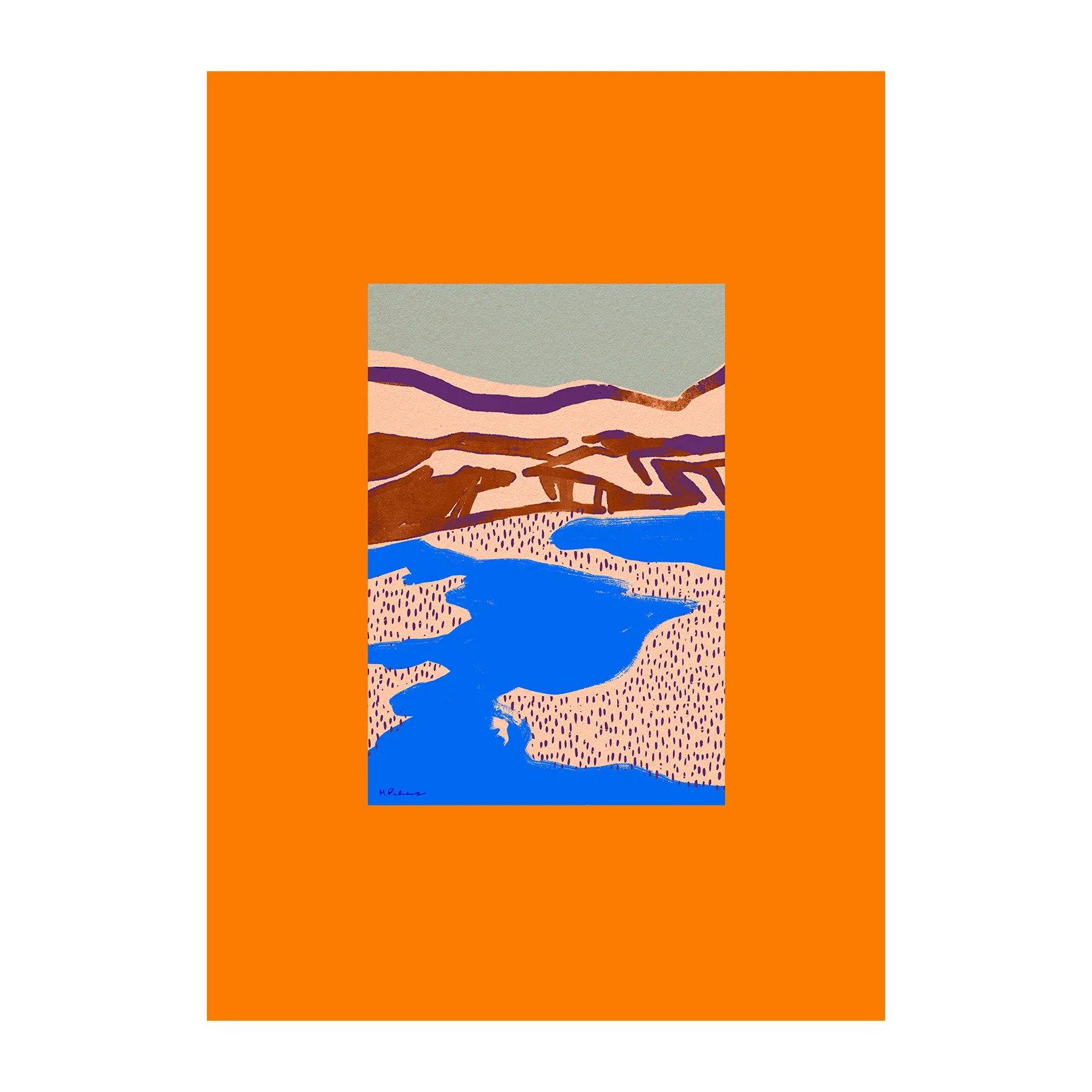Orange Landscape plakat, 50 x 70 cm Paper Collective