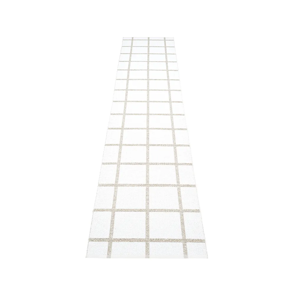 Ada løper, white/stone metallic, 70x100 cm Pappelina