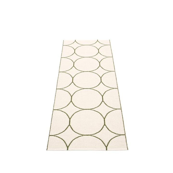 Boo løper, dark olive/vanilla, 70x200 cm Pappelina