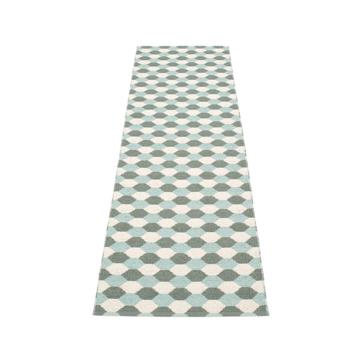 Dana løper - army/pale turquoise/vanilla, 70x250 cm - Pappelina