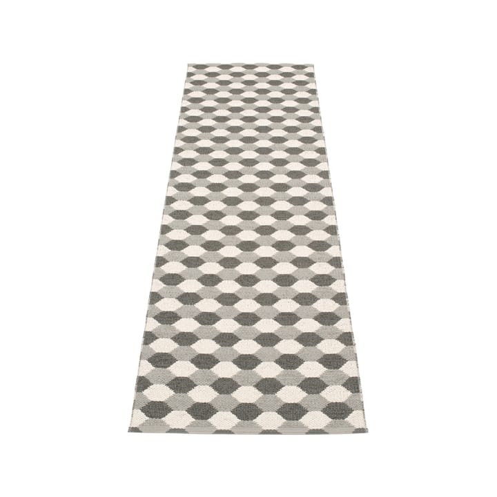 Dana løper - warm grey/charcoal/vanilla, 70x250 cm - Pappelina