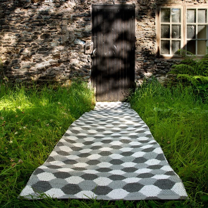Dana løper, warm grey/charcoal/vanilla, 70x250 cm Pappelina