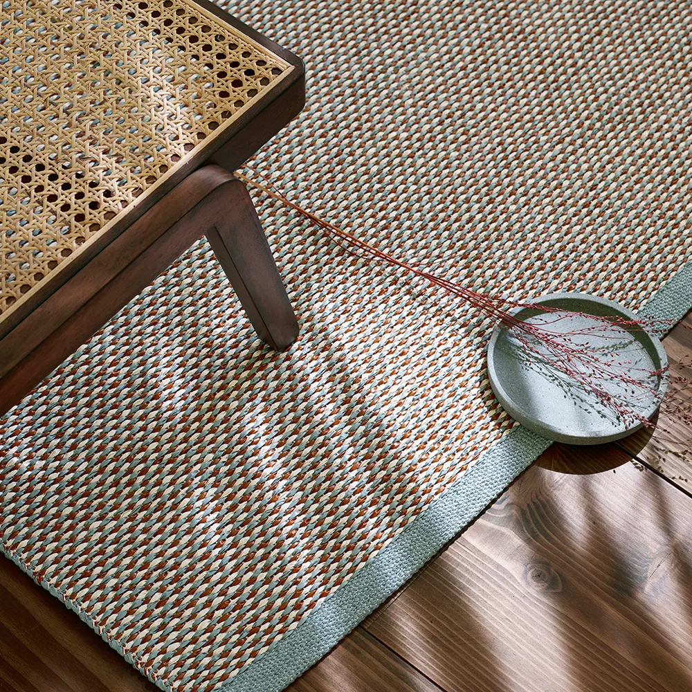 Effi teppe, pale turquoise/grass green/vanilla, 180x260 cm Pappelina