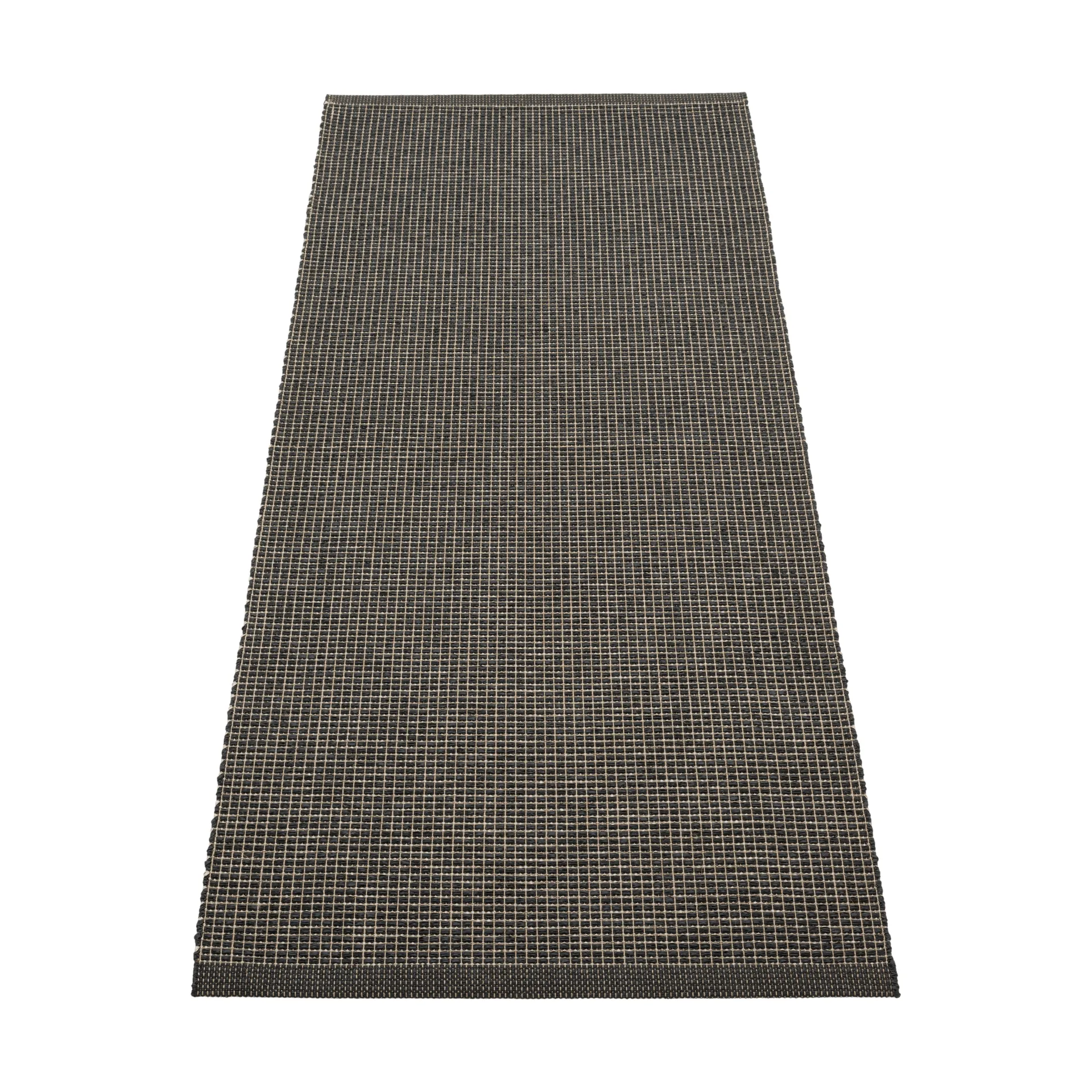 Emm Metallic matt, Black-linen, 70x180 cm Pappelina