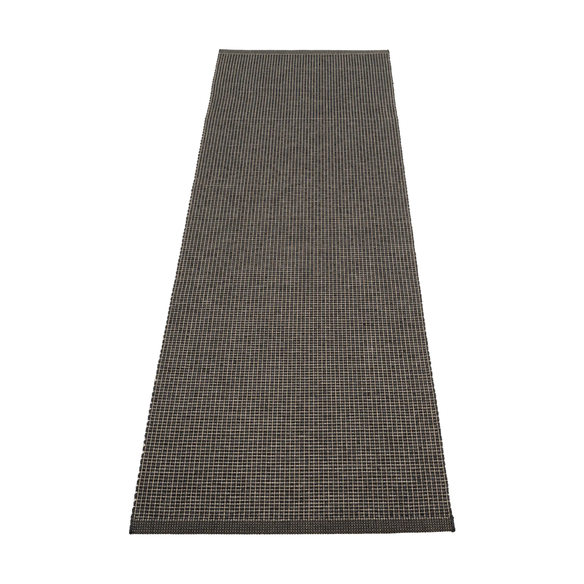 Emm Metallic matt, Black-linen, 70x240 cm Pappelina