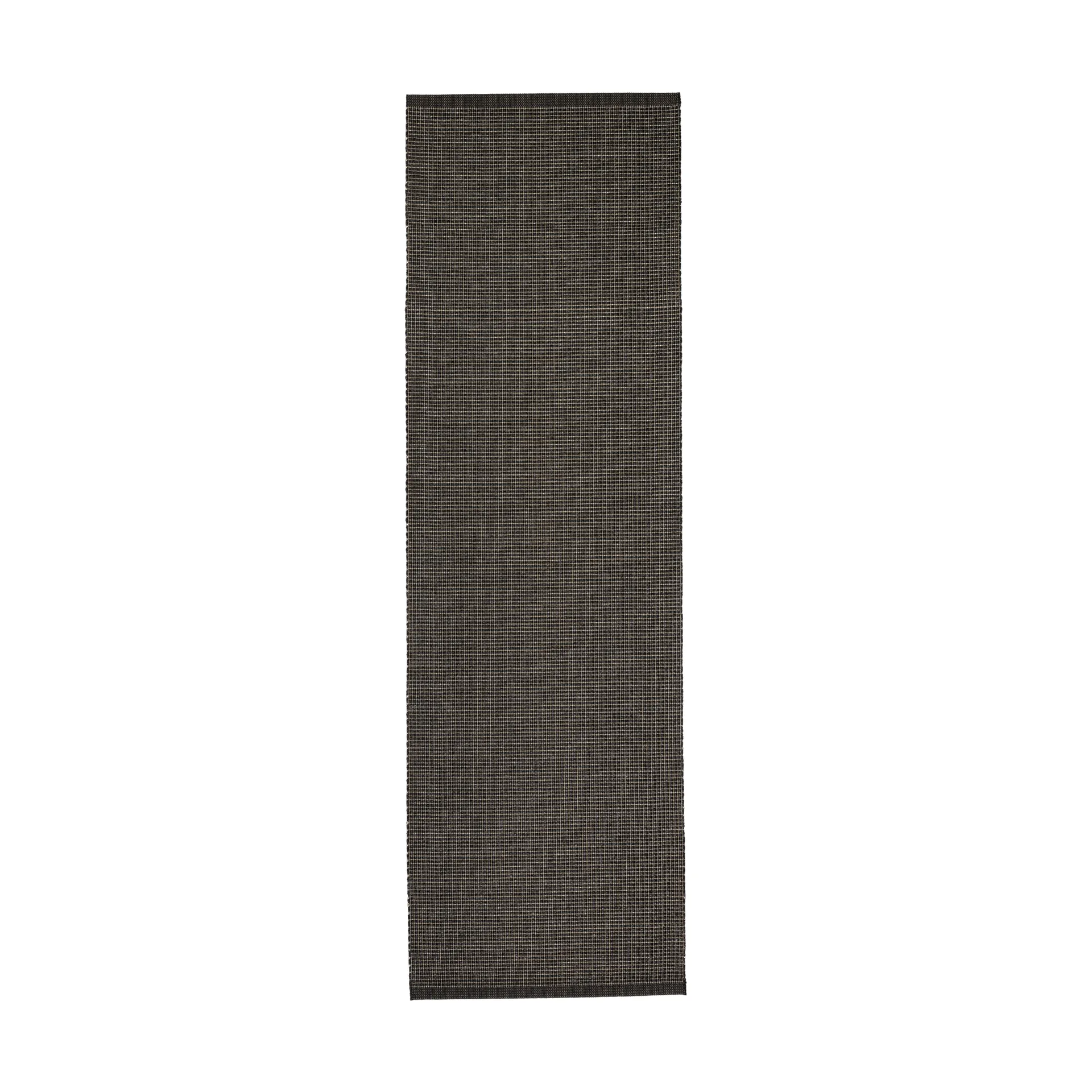 Emm Metallic matt, Black-linen, 70x240 cm Pappelina