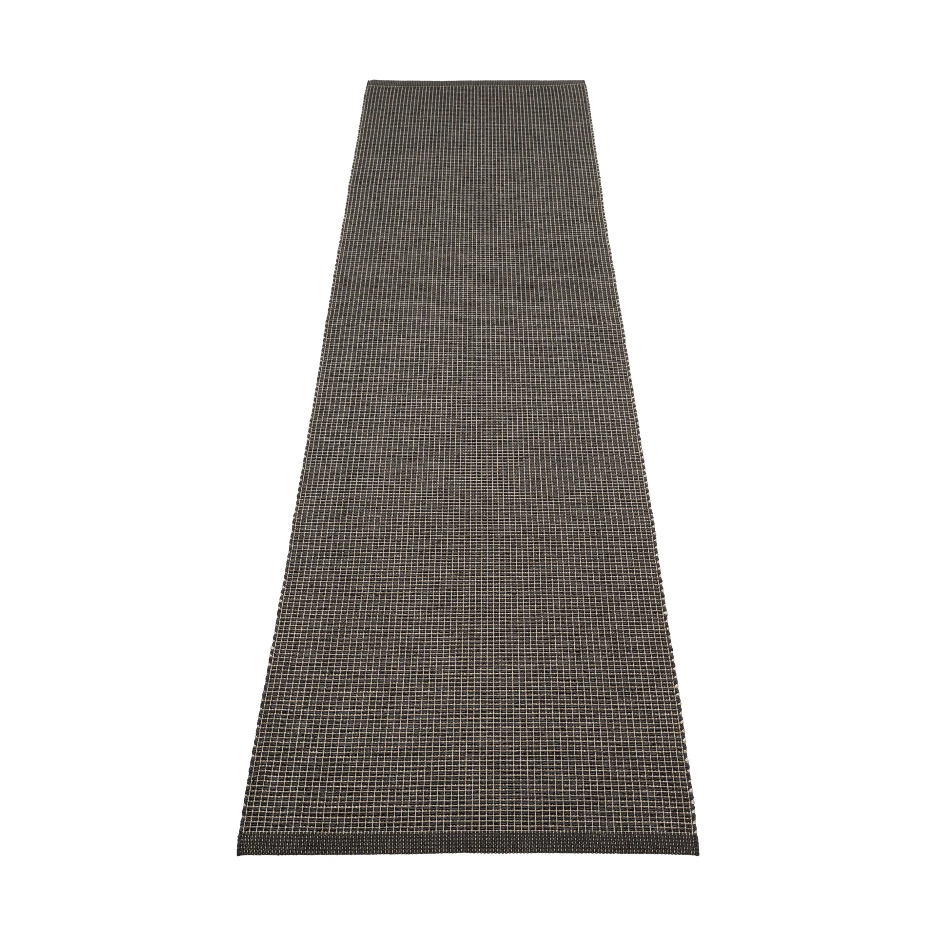 Emm Metallic matt, Black-linen, 70x300 cm Pappelina