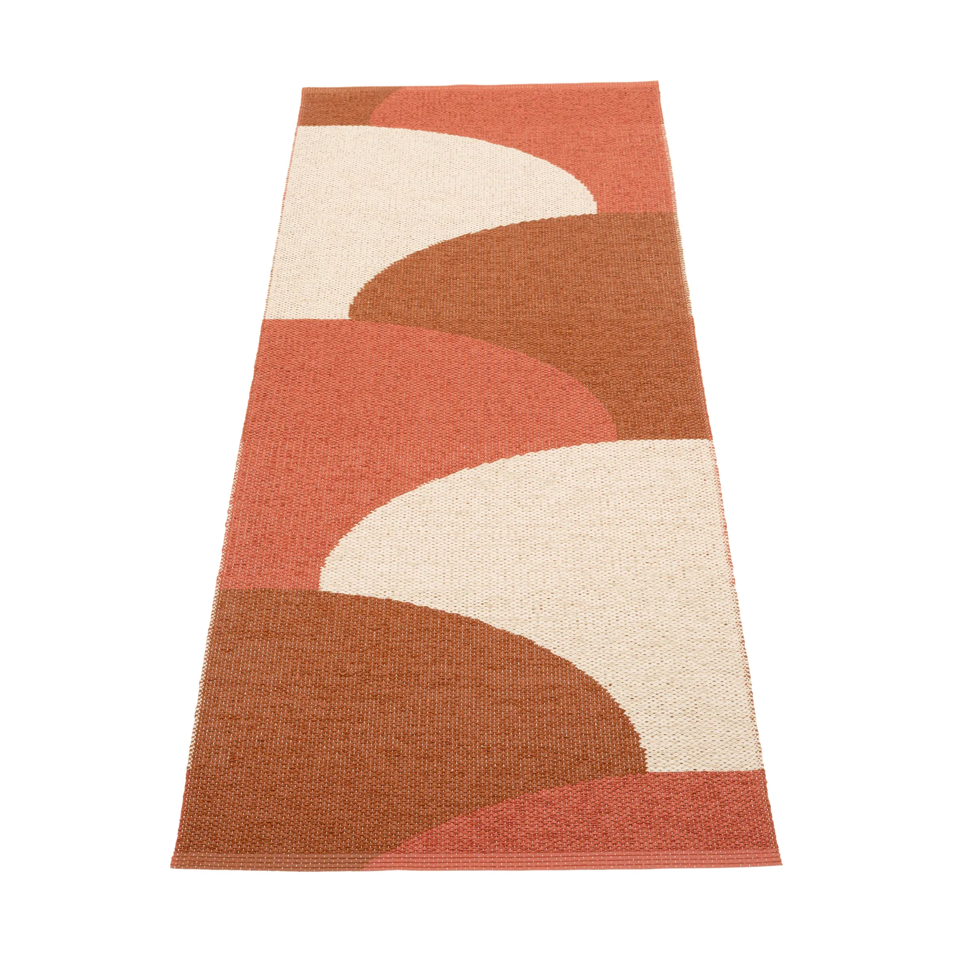 Hill teppe, Brick-rust-cream 180x70 cm Pappelina