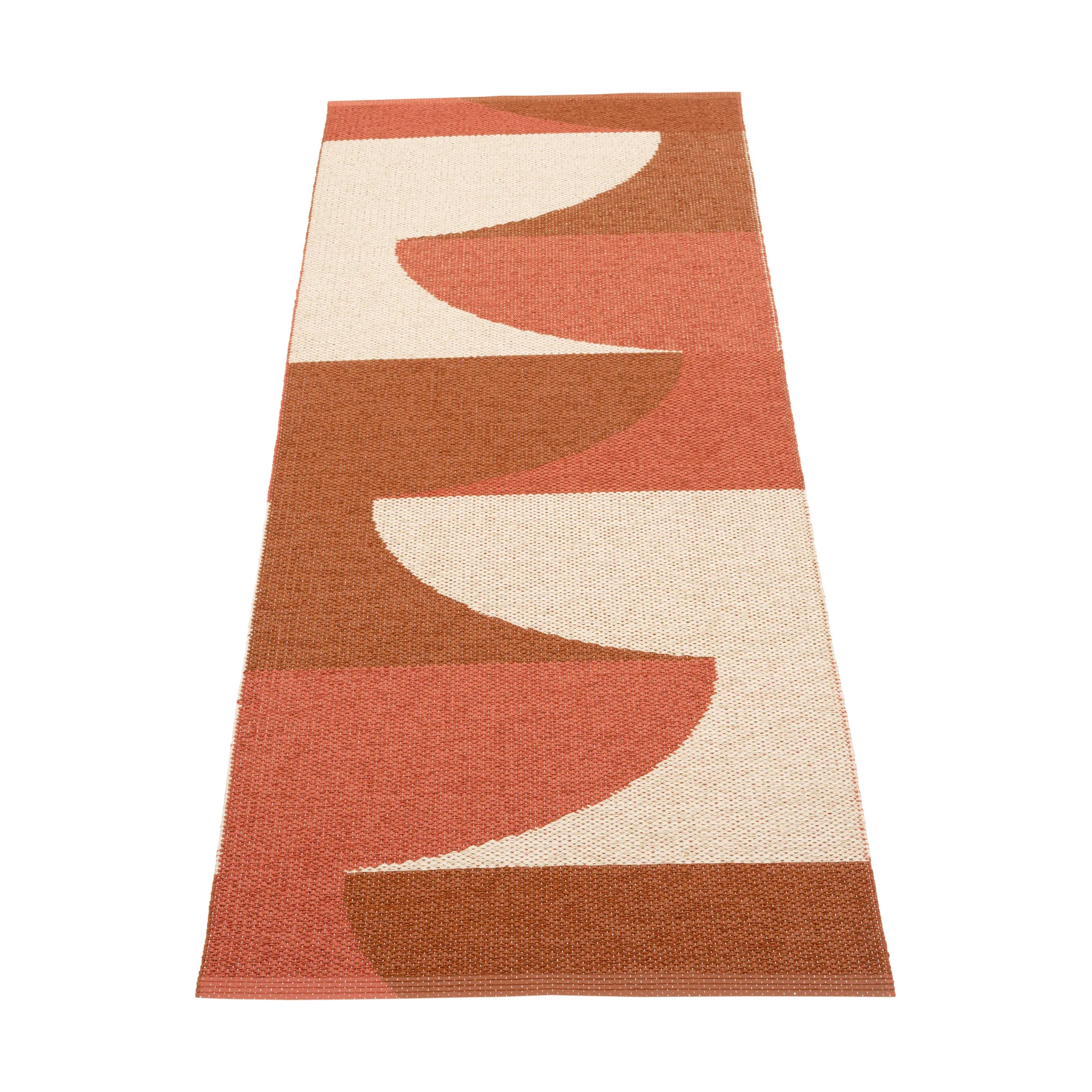 Hill teppe, Brick-rust-cream 180x70 cm Pappelina