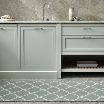 Kotte løper - fossil grey/white, 70x375 cm - Pappelina