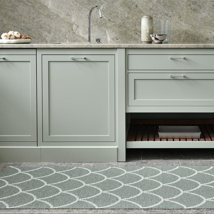 Kotte løper, fossil grey/white, 70x375 cm Pappelina