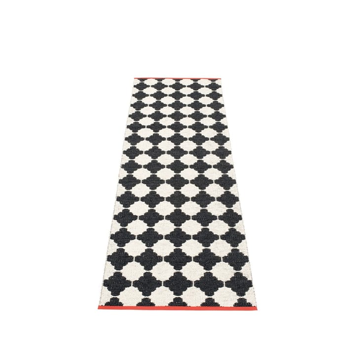 Marre løper black/vanilla/coral edge - 70x225 cm - Pappelina