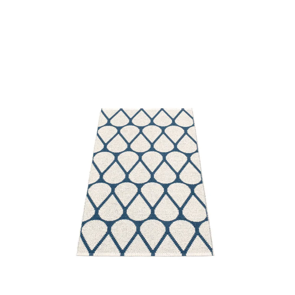 Otis løper, ocean blue/vanilla, 70x140 cm Pappelina