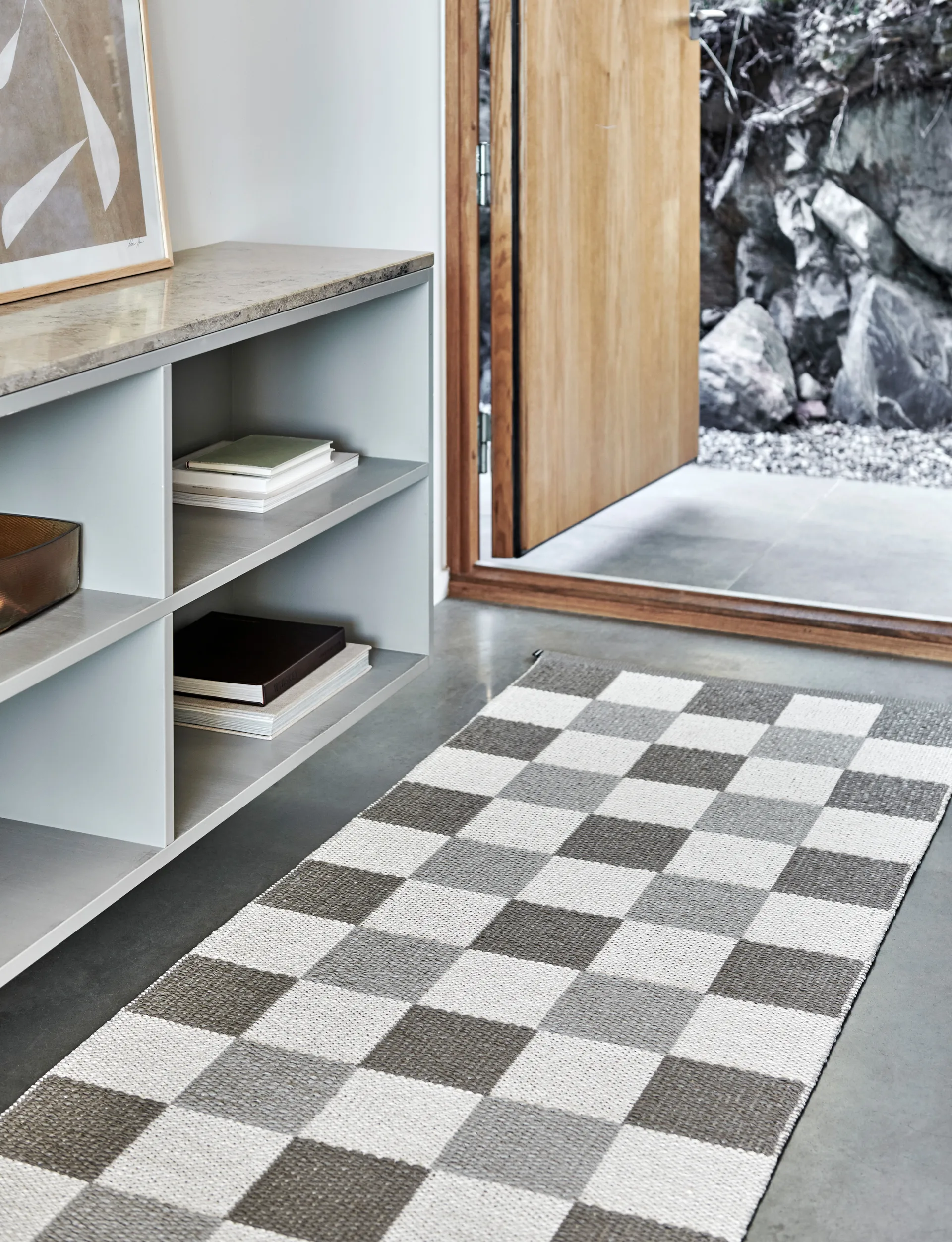 Pix løper, Dark Linen-vanilla, 70x160 cm Pappelina