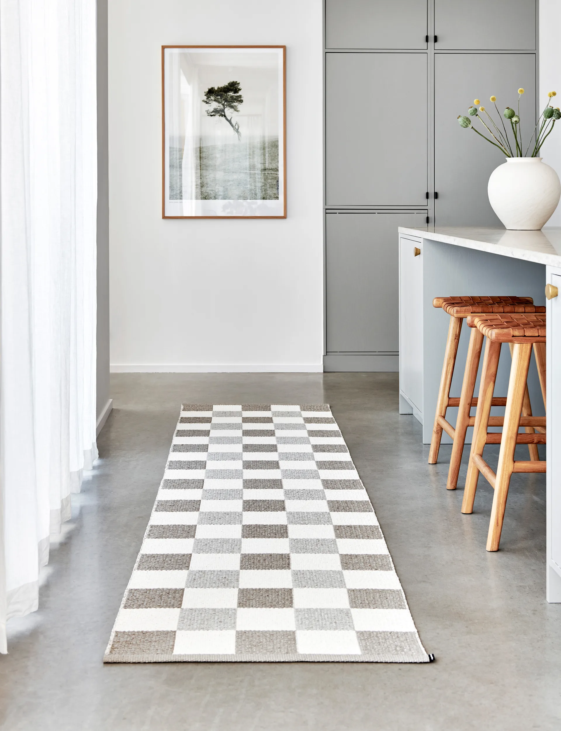 Pix løper, Dark Linen-vanilla, 70x300 cm Pappelina