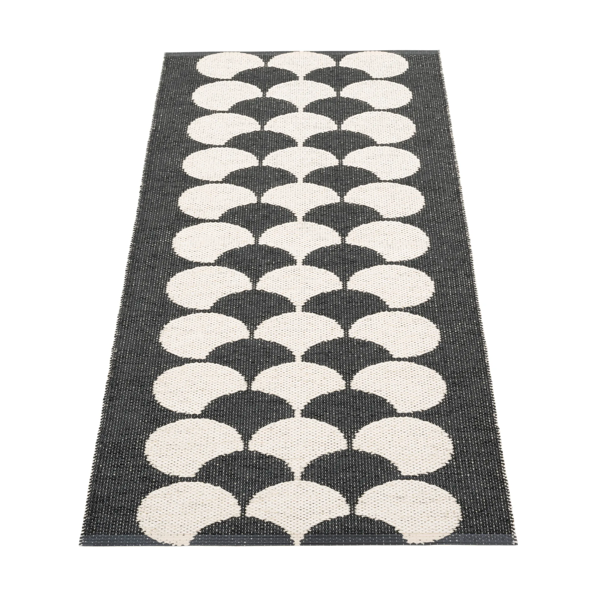Poppy løper, Black-vanilla, 70x150 cm Pappelina