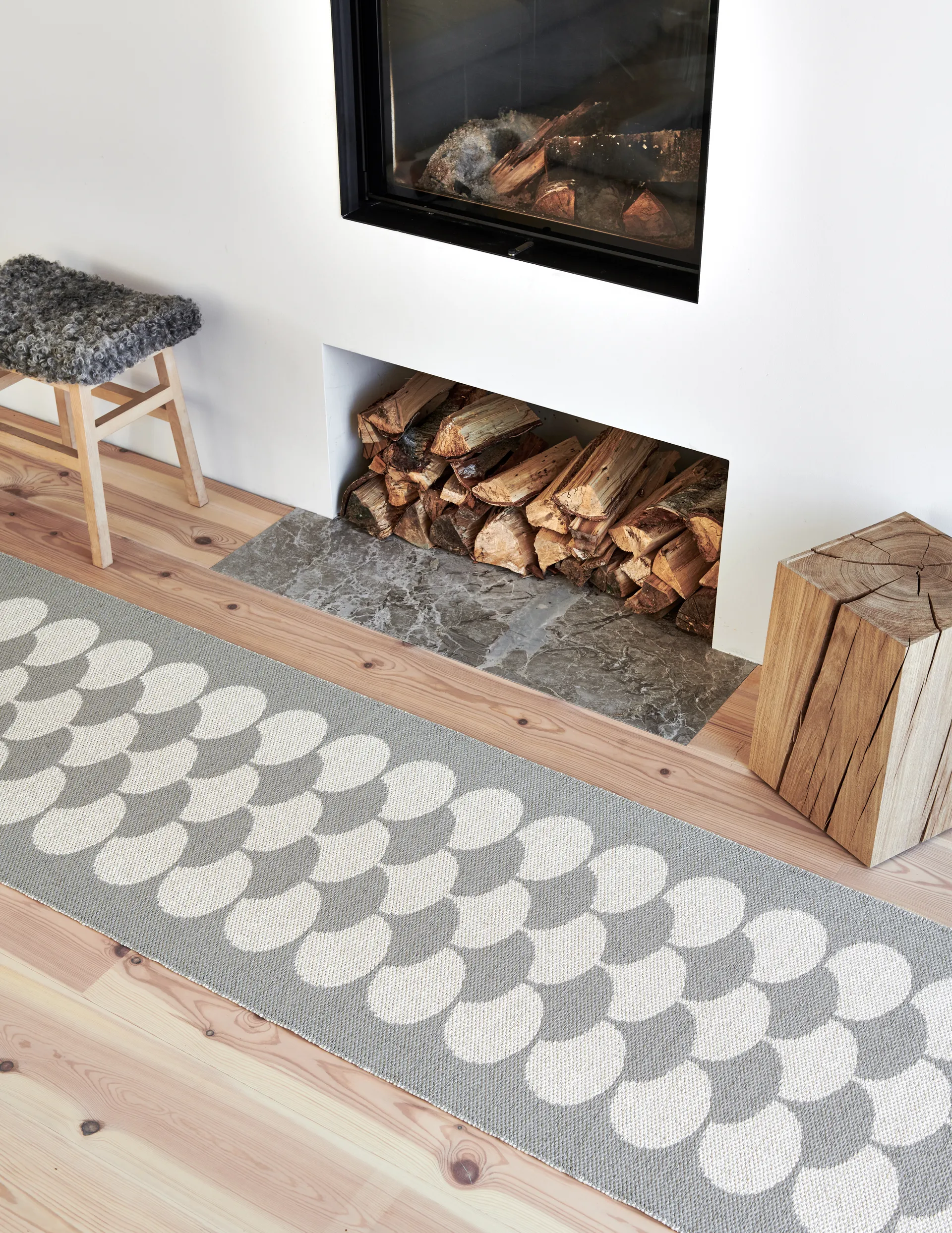 Poppy løper, Linen-vanilla, 70x350 cm Pappelina