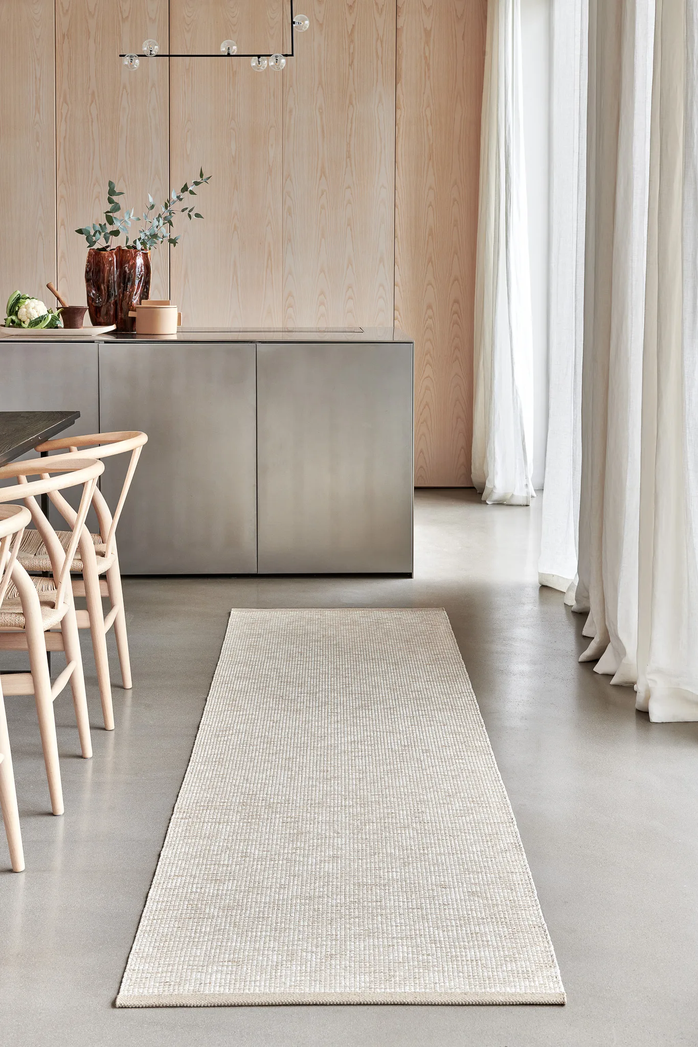 Sam teppe, Blekt oransje-krem, 70x225 cm Pappelina