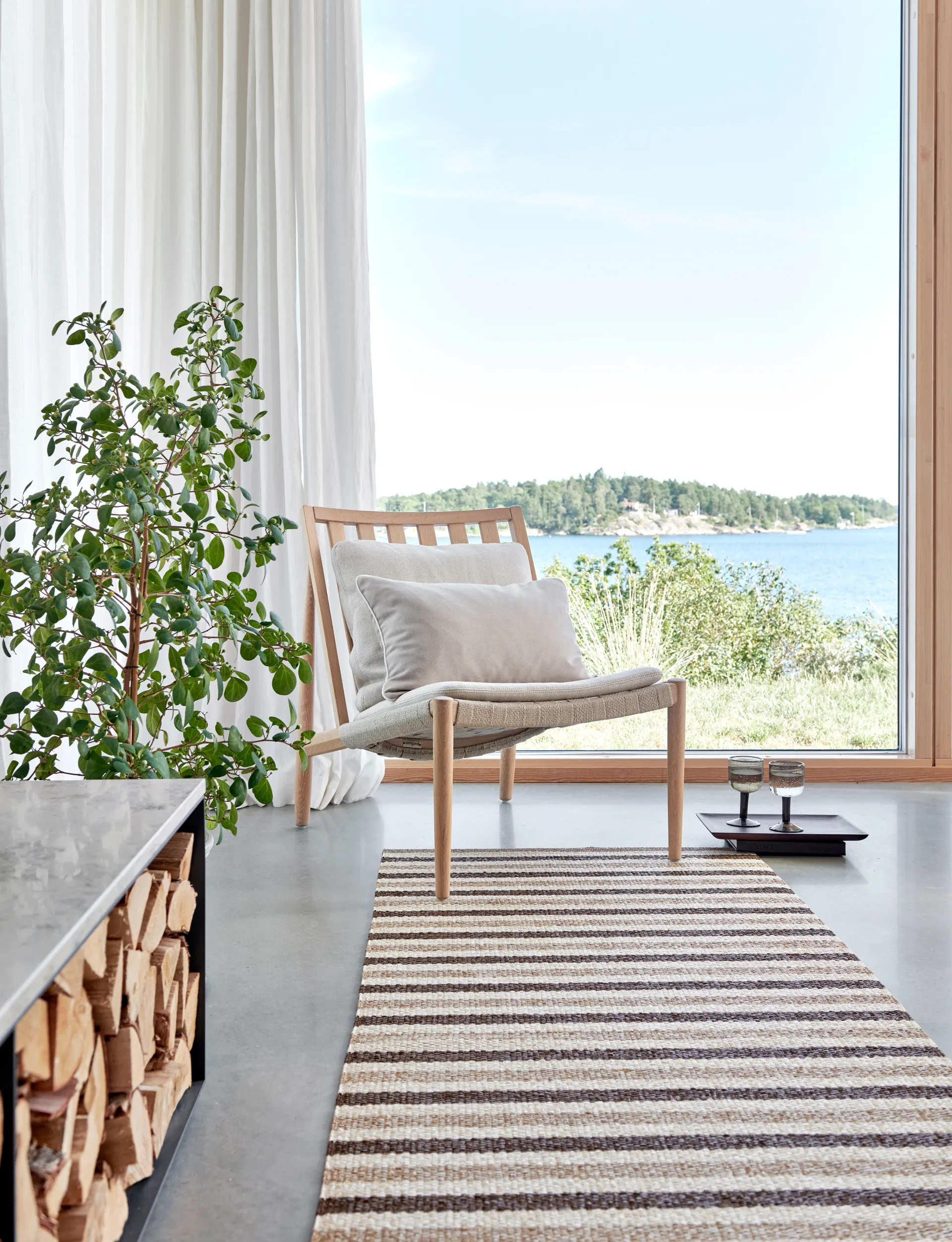 Teo løper, Brun-beige, 70x240 cm Pappelina