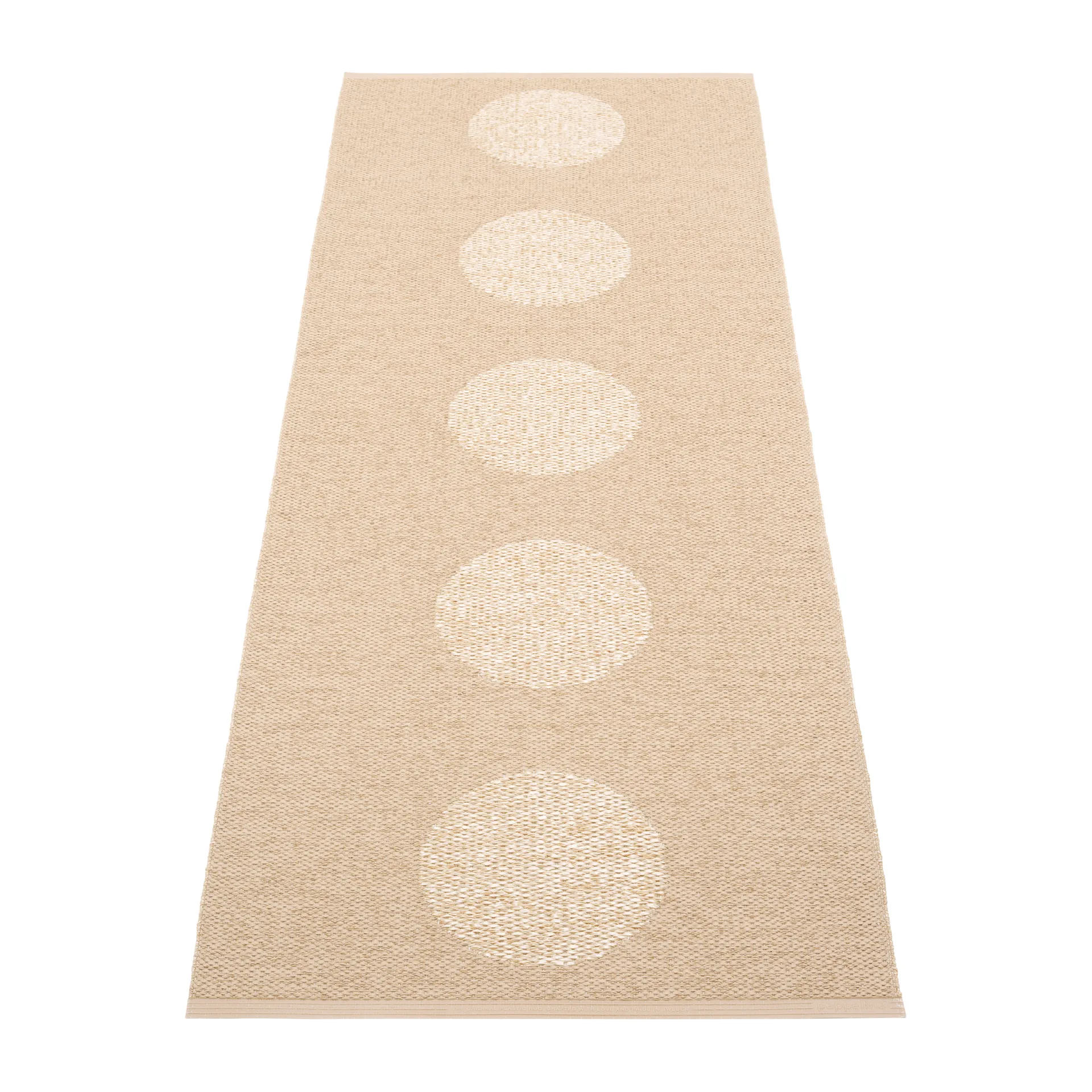Vera 2.0 plastmatte beige-beige metallic, 70x200 cm Pappelina