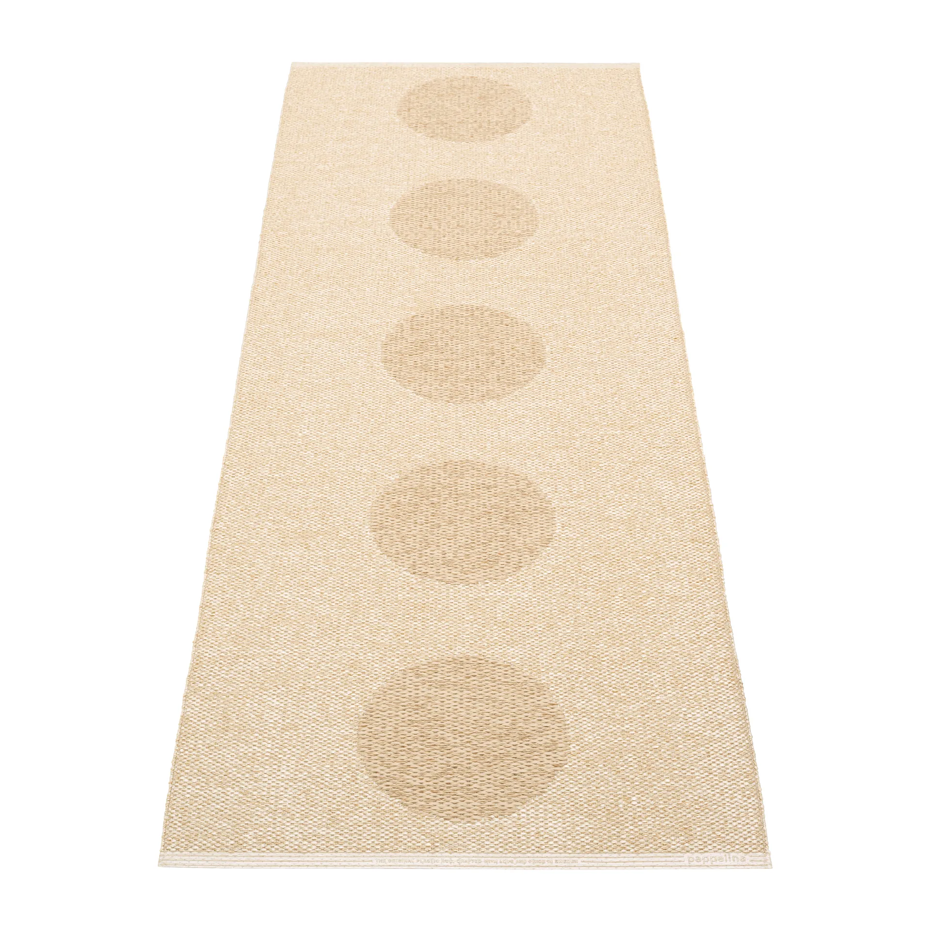 Vera 2.0 plastmatte beige-beige metallic, 70x200 cm Pappelina