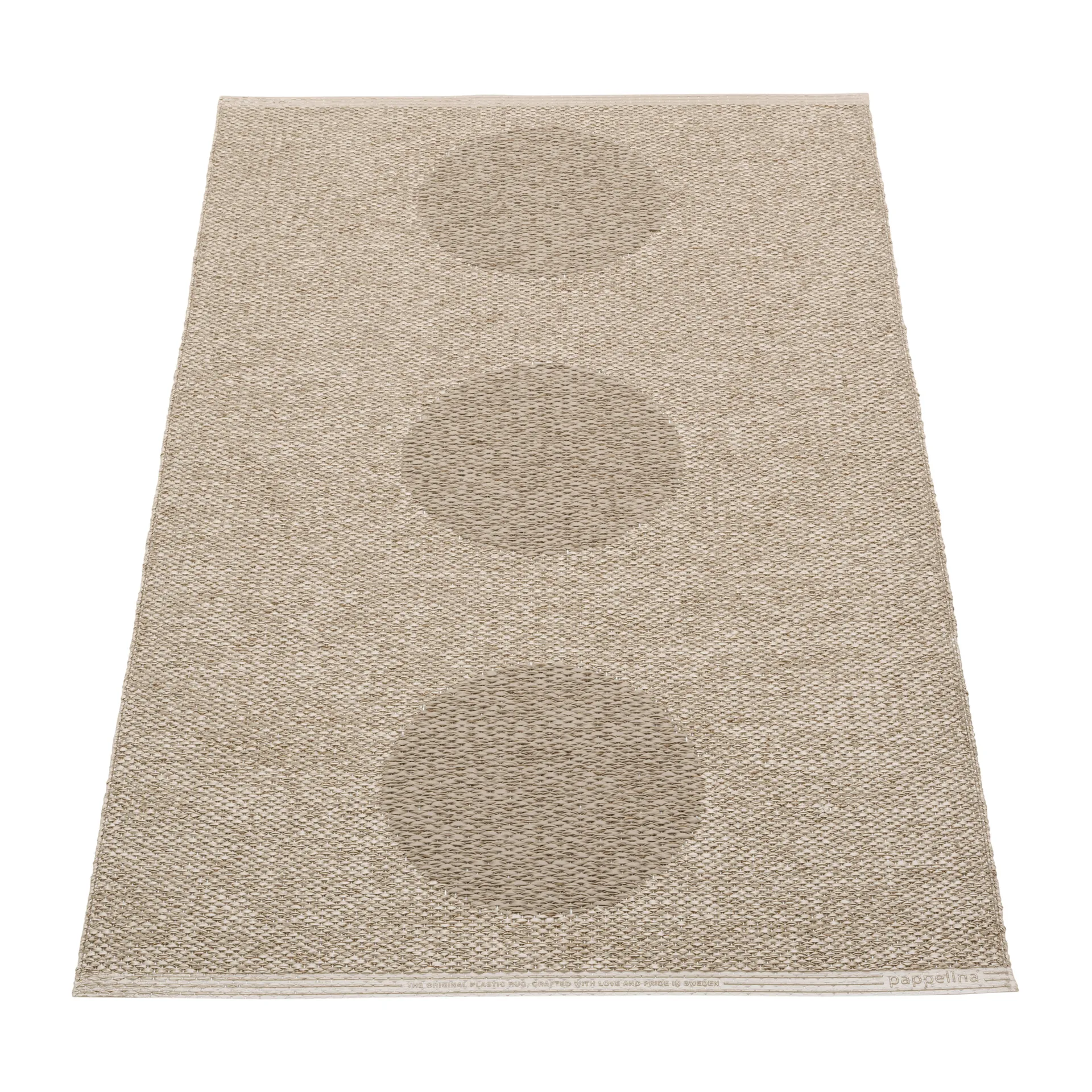 Vera 2.0 plastmatte dark linen-linen metallic, 70x120 cm Pappelina