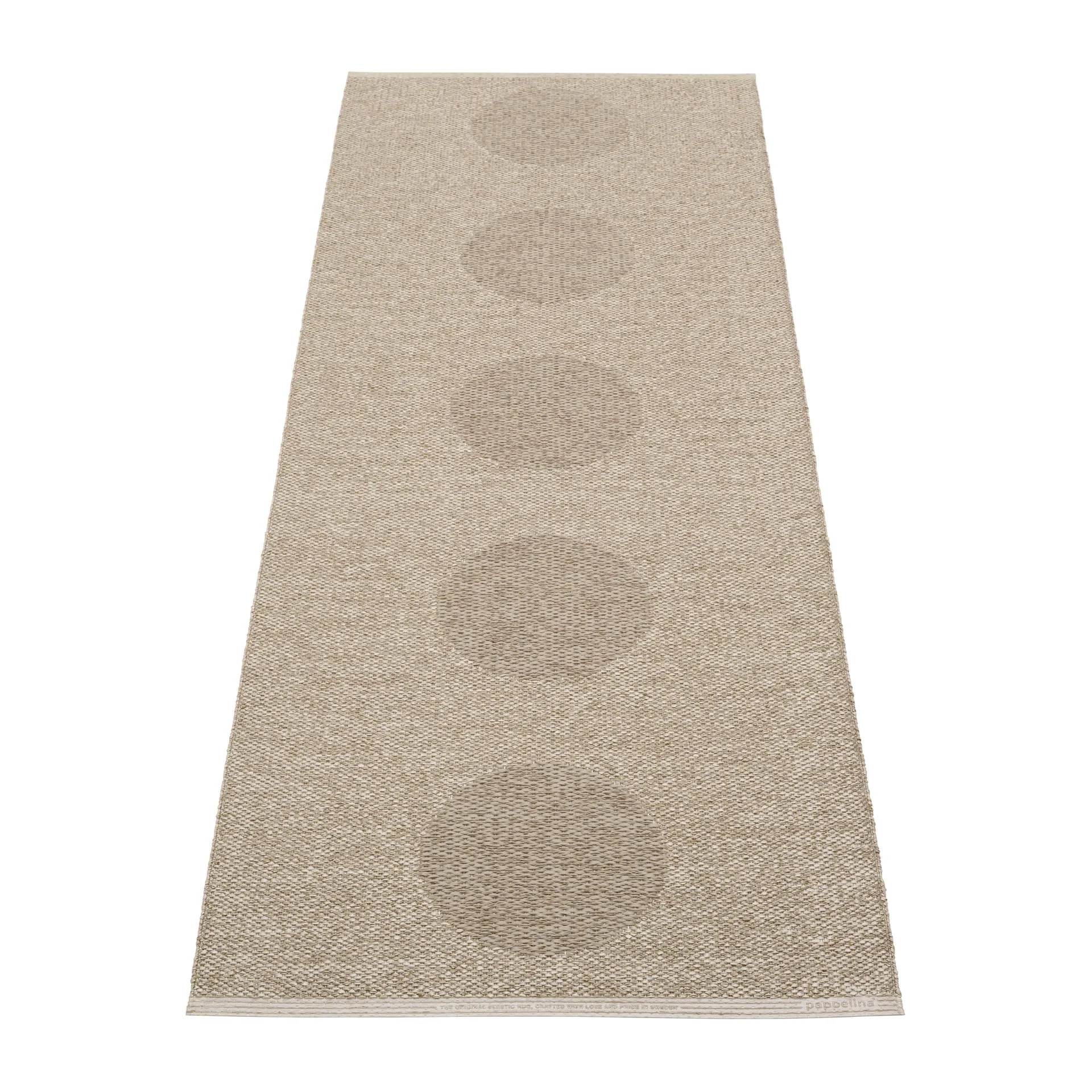 Vera 2.0 plastmatte dark linen-linen metallic, 70x200 cm Pappelina