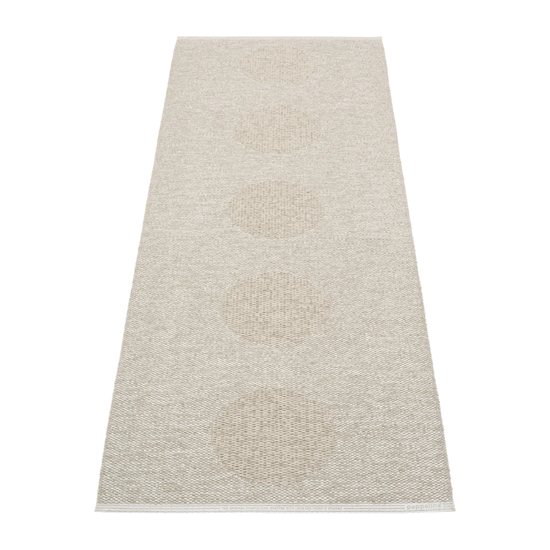 Vera 2.0 plastmatte linen-stone metallic, 70x200 cm Pappelina