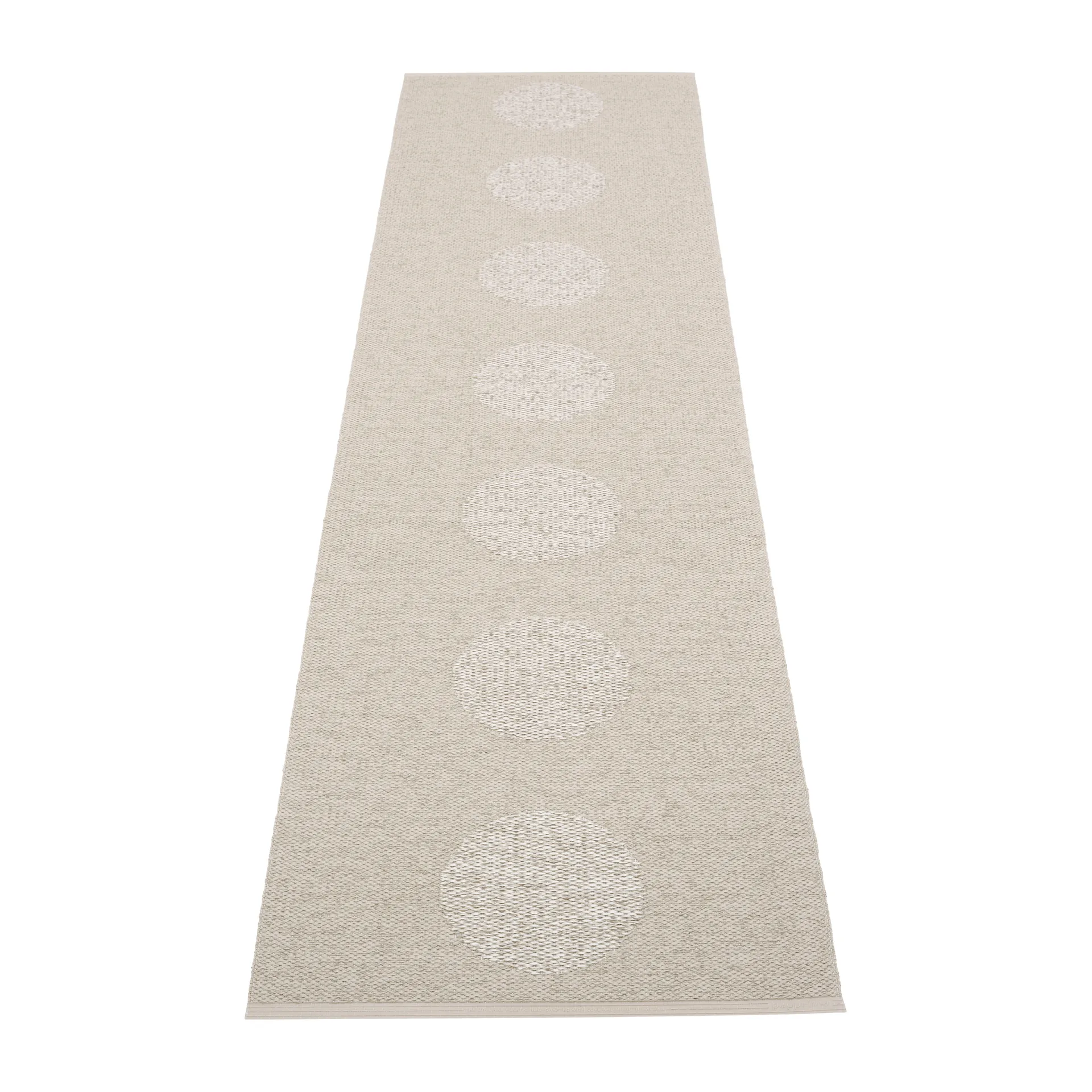 Vera 2.0 plastmatte linen-stone metallic, 70x280 cm Pappelina