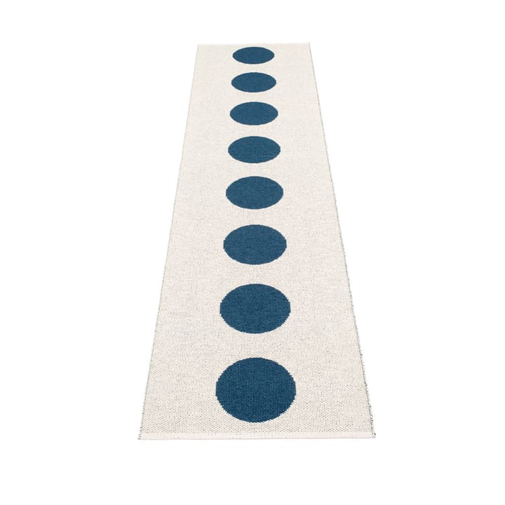 Vera løper, ocean blue/vanilla, 70x300 cm Pappelina