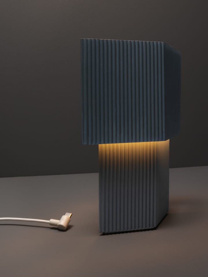 Romb Mini portable bordlampe 19 cm, Blue Stone Pholc