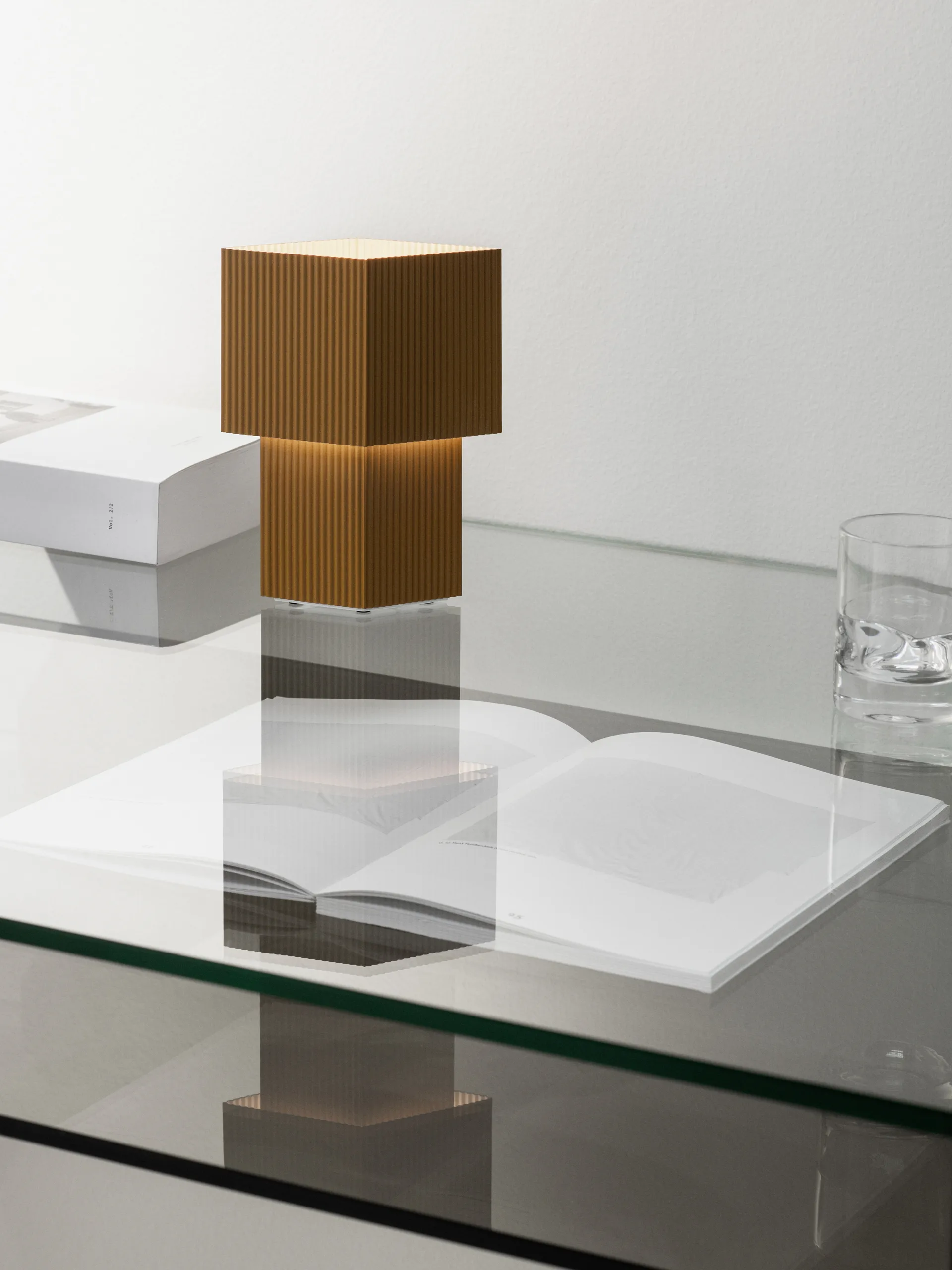 Romb Mini portable bordlampe 19 cm, Cumin Pholc