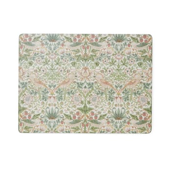 Strawberry Thief bordbrikke  30 x 40 cm 4-pakning - Green - Pimpernel