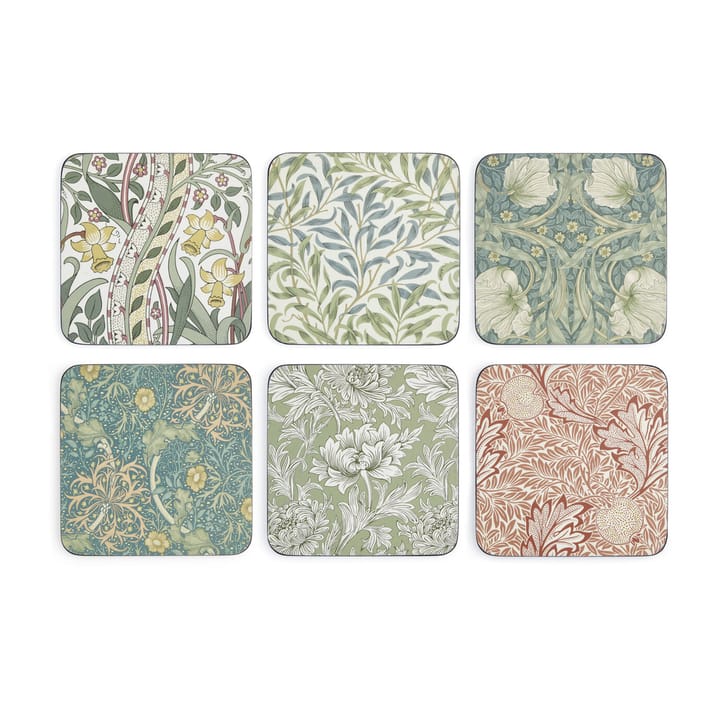 William Morris glassunderlag 6-pakning - Mix & match - Pimpernel