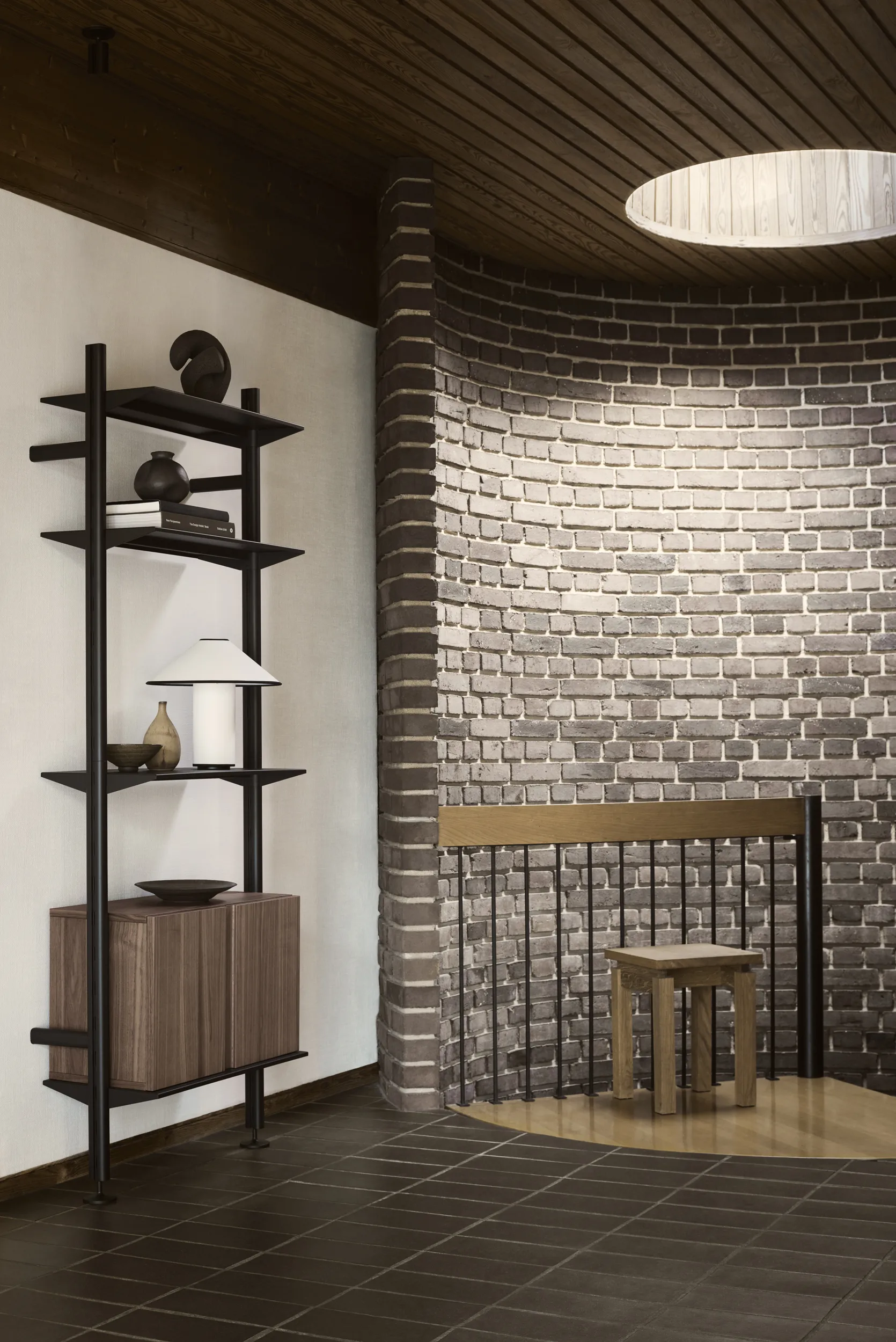Pira G2 hyllesystem W B Black/Walnut,  Pira