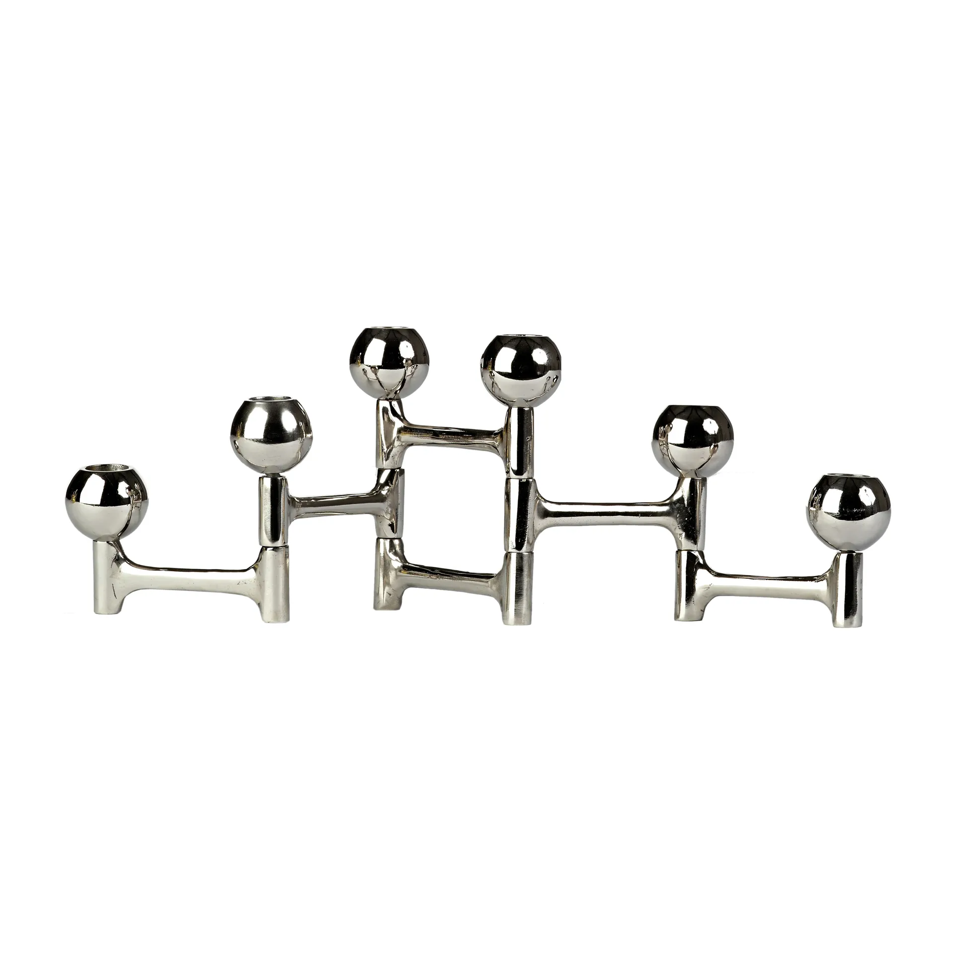 Round Folding lysestake 48 x 15 cm, Sølv POLSPOTTEN