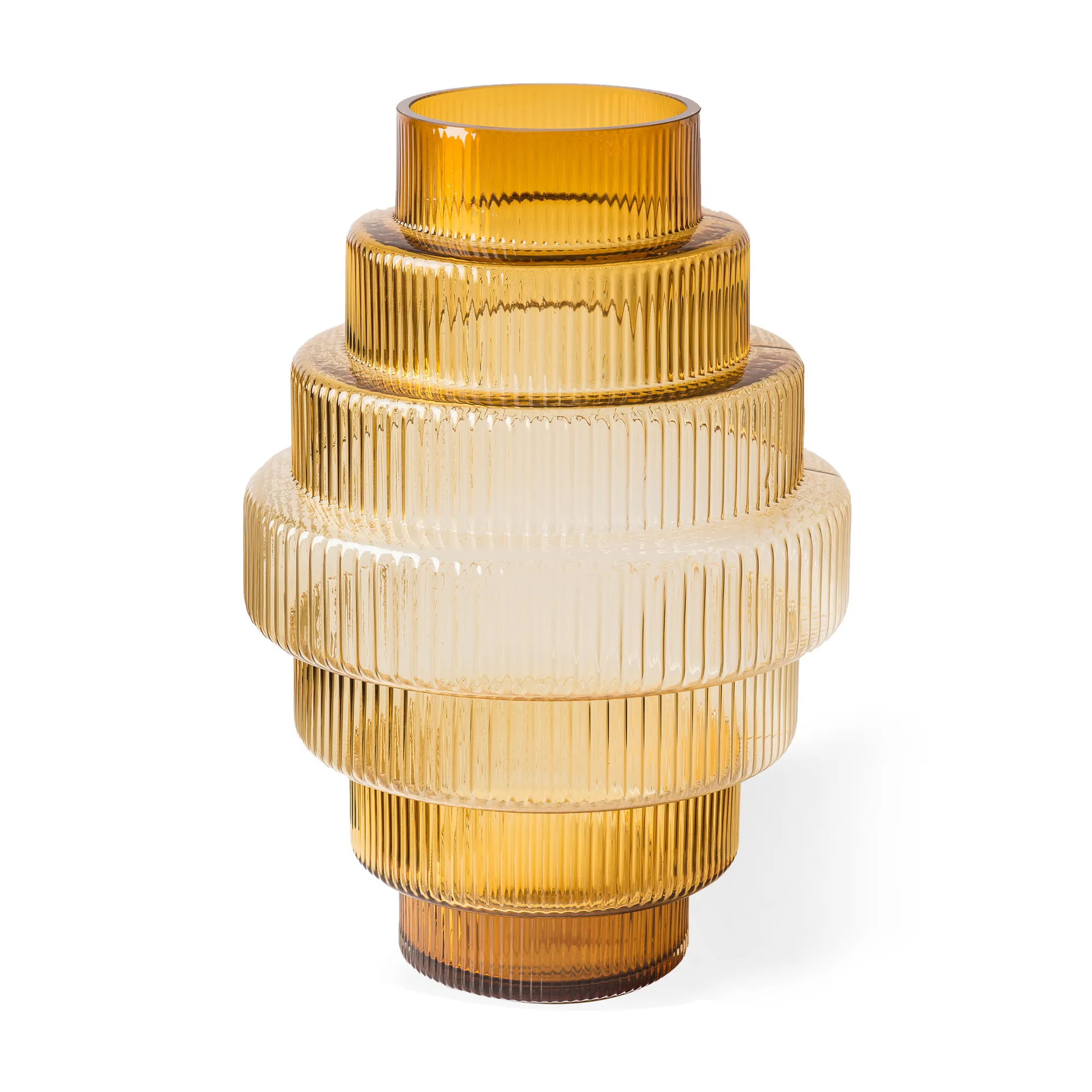 Steps vase L 50 cm, Ochre POLSPOTTEN