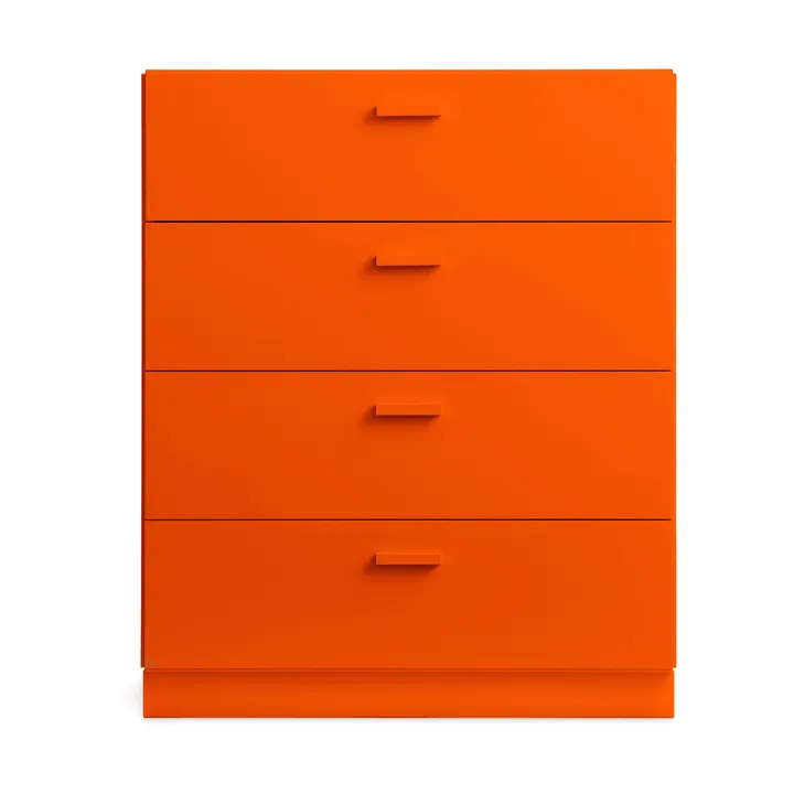 Relief kommode bred med sokkel 82x92,2 cm oransje - Relief